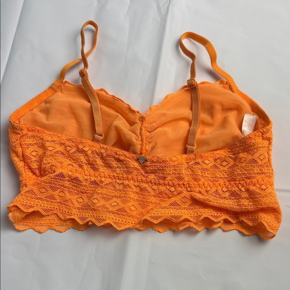 PINK Victoria's Secret Bright Orange Lace Camisole - Picture 2 of 4